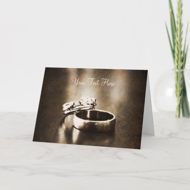 Carte personnalisable d'anneau de mariage (Devant)