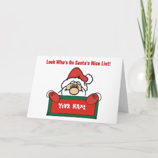 Carte personnalisable de la liste de Père Noël