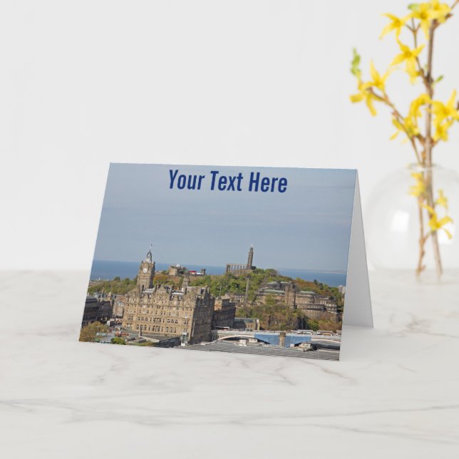 Carte personnalisable d'Édimbourg, Écosse (Fleur jaune)