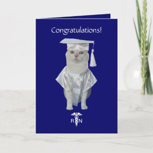 Carte Personnalisable Fantastique Chat Infirmière Gradua