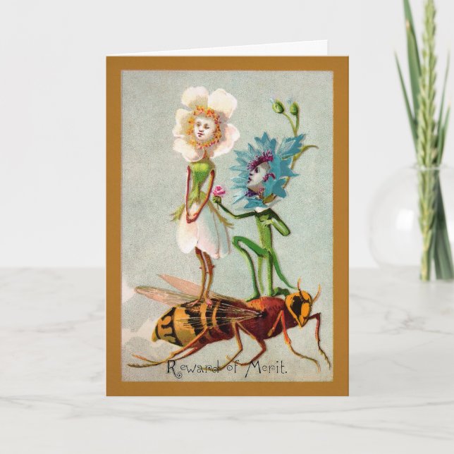 Carte personnalisable Fleurs vintages (Devant)
