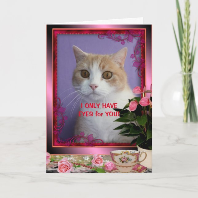 Carte Personnalisable Funny Cat Valentine (Devant)