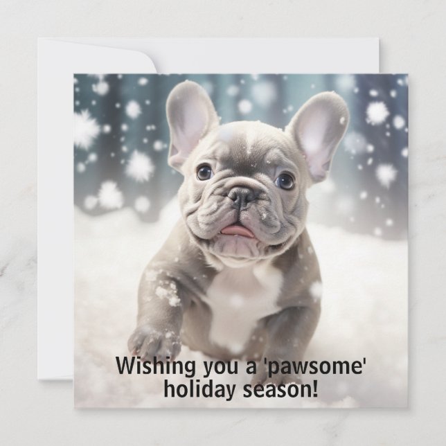 Carte Personnalisable Joyful 🐶 Frenchie Wonderland (Devant)
