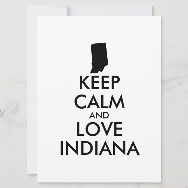 Carte Personnalisable KEEP CALM et LOVE INDIANA (Devant)