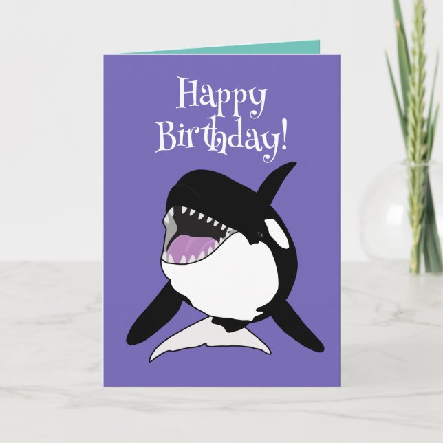 Carte Personnalisable Orca Killer Whale Anniversaire (Devant)