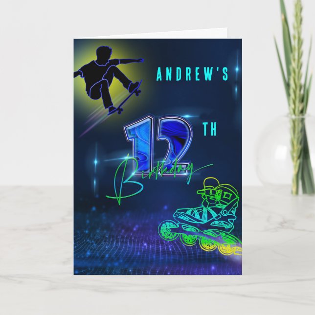 Carte Personnalisé 12e anniversaire garçon (Devant)