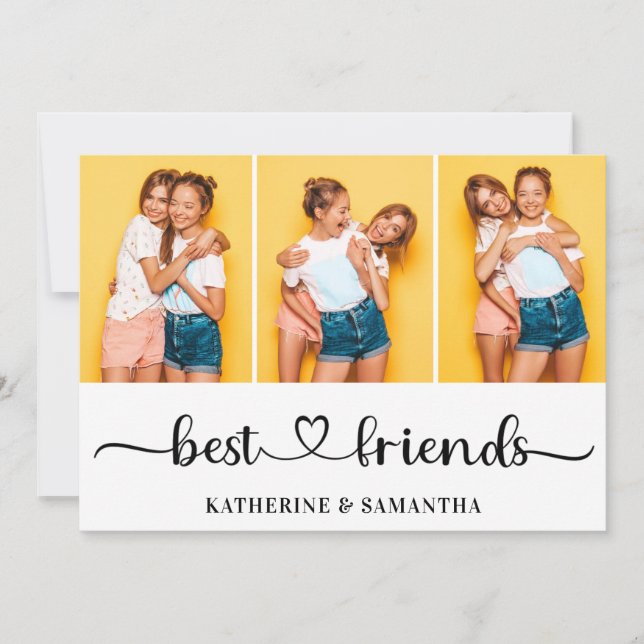 Carte Personnalisé 3 Photo Collage Meilleurs Amis Saluta (Devant)