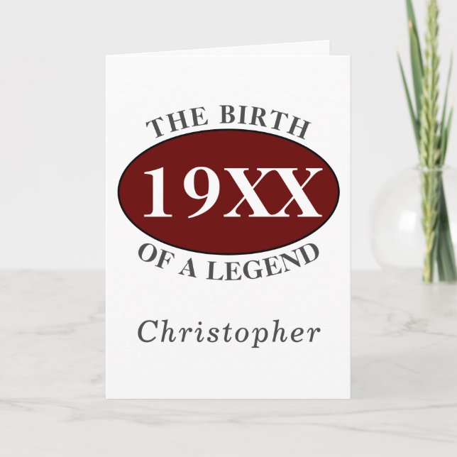 Carte Personnalisé 50e anniversaire Naissance d'une lége (Devant)