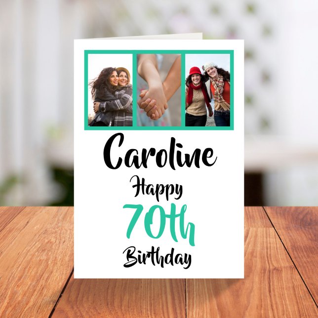 Carte Personnalisé 70e anniversaire heureux collage phot (Créateur téléchargé)