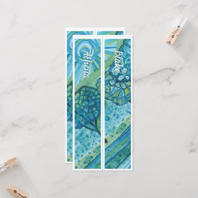 Carte Personnalisé Avec Le Nom Whimsical Deux Signets (Devant/Arrière en situation)