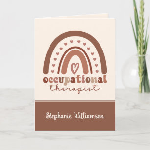 Carte Personnalisé Boho Arc-en-ciel OT ergothérapie