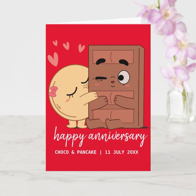 Carte Personnalisé Choco & Pancake Joyeux anniversaire M (Orchidée)