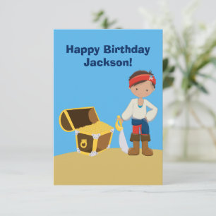 Carte Personnalisé Cool Pirate Garçon Enfants Joyeux ann
