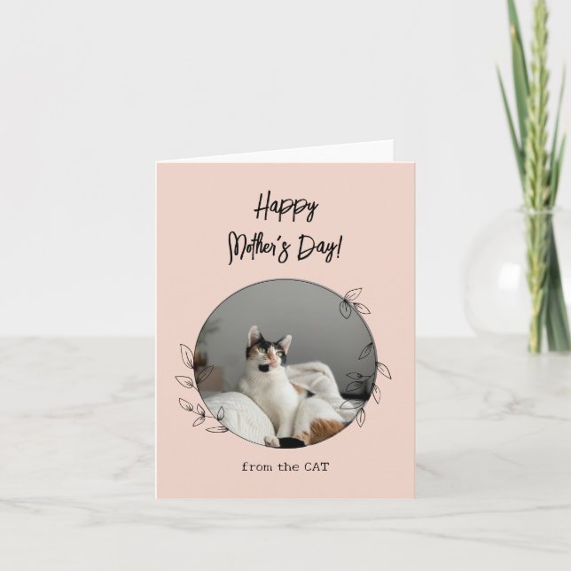 Carte Personnalisé De la part du chat Bonne fête des mèr (Devant)