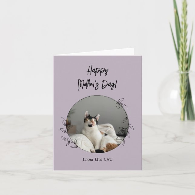 Carte Personnalisé du chat Bonne fête des mères (Devant)
