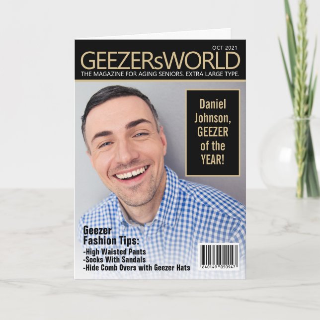 Carte Personnalisé Fake GeezersMagazine World Anniversai (Devant)