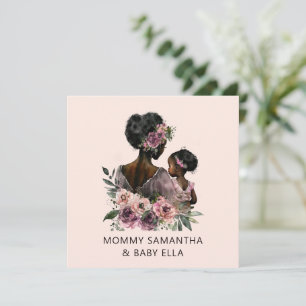 Carte Personnalisé Floral Maman et bébé
