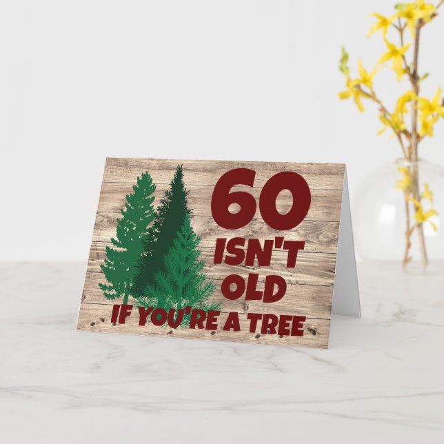 Carte Personnalisé Funny Anniversaire Vieux Arbre (Fleur jaune)