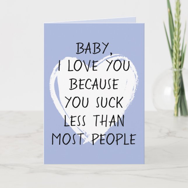 Carte Personnalisé Funny Je t'aime Valentine Citation Co (Devant)