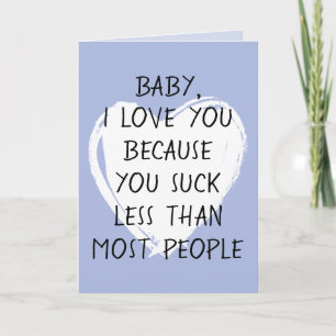 Carte Personnalisé Funny Je t'aime Valentine Citation Co