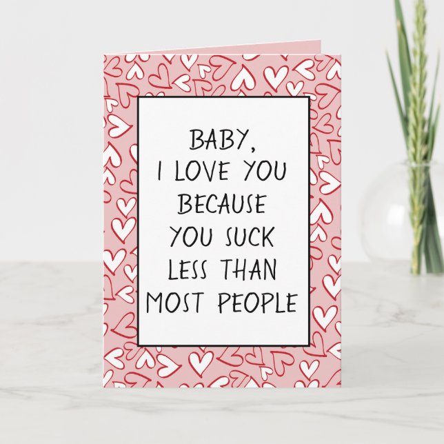 Carte Personnalisé Funny Je t'aime Valentine Citation Co (Devant)