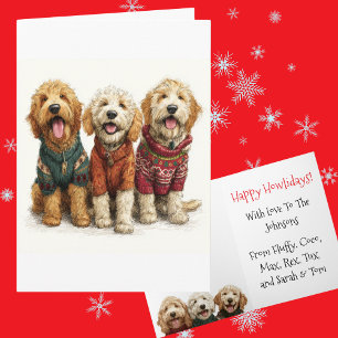 Carte Personnalisé Goldendoodle Noël Vacance moche Sweat