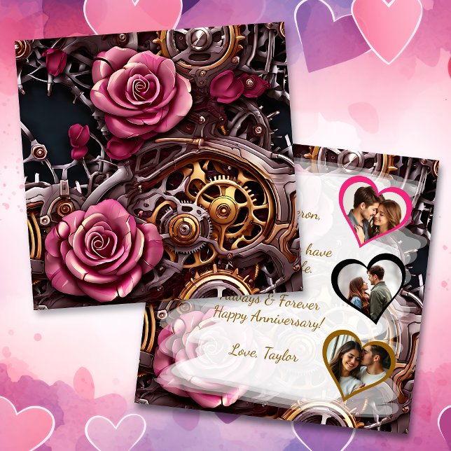 Carte Personnalisé Happy Anniversary Steampunk Photo (Créateur téléchargé)