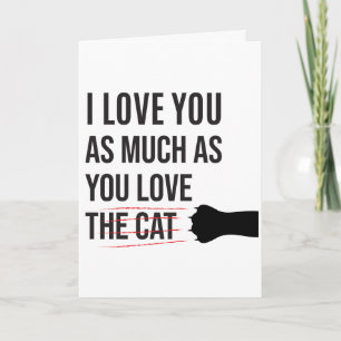 Carte PERSONNALISÉ Je t'aime Chat Dame Clever Romantic F