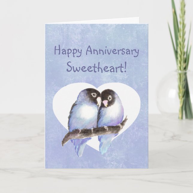 Carte Personnalisé Joyeux Anniversaire Amour bleu Lovebi (Devant)