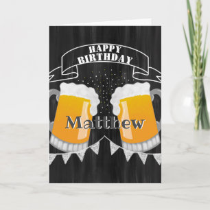 Carte Personnalisé Joyeux Anniversaire Chalkboard Verre 