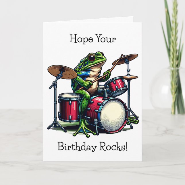 Carte Personnalisé Joyeux Anniversaire Guitare Jouer des (Devant)
