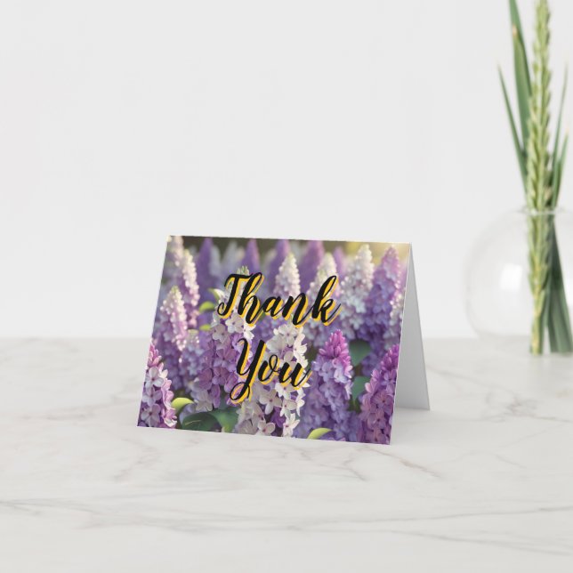 Carte Personnalisé Merci Lilac Violet Personnalisé (Devant)