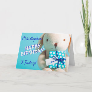 Carte Personnalisé N'Importe Quel Âge Lapin Stuffé Anniv
