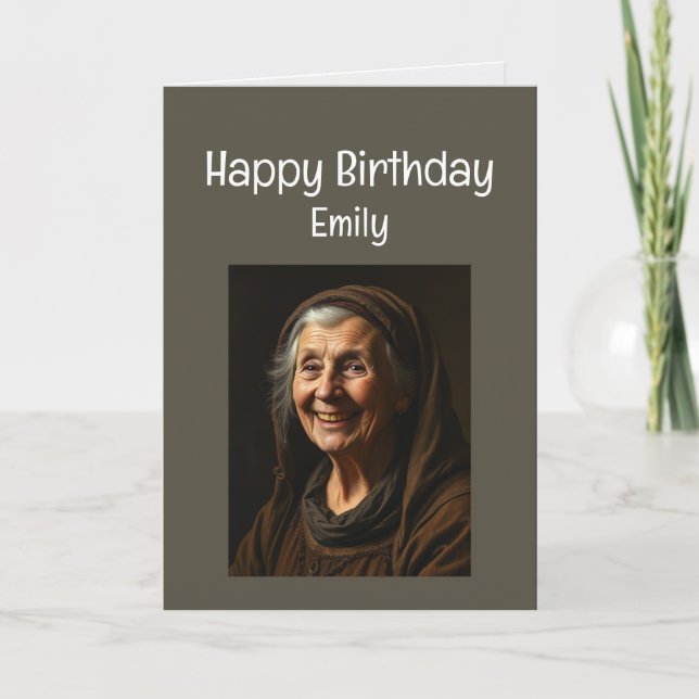 Carte Personnalisé Nom Amusant Anniversaire Assez Vieux (Devant)