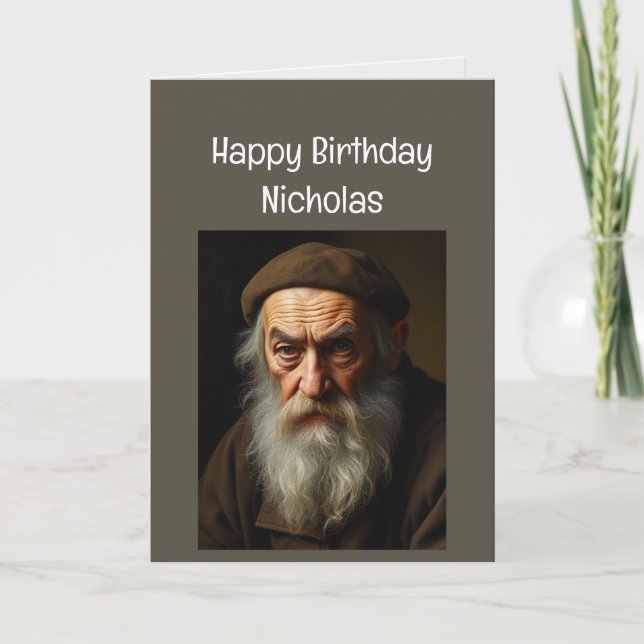 Carte Personnalisé Nom Drôle Anniversaire Vieux Gens Cra (Devant)