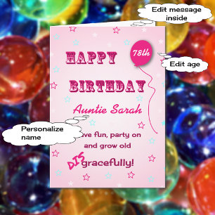 Carte Personnalisé nom n'importe quel âge drôle citation