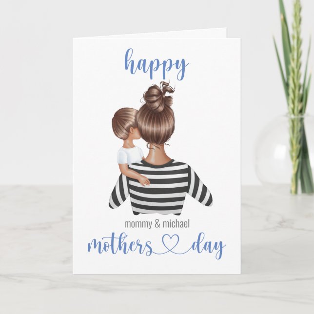 Carte Personnalisé Nom personnalisé Joyeux Jour des mère (Devant)