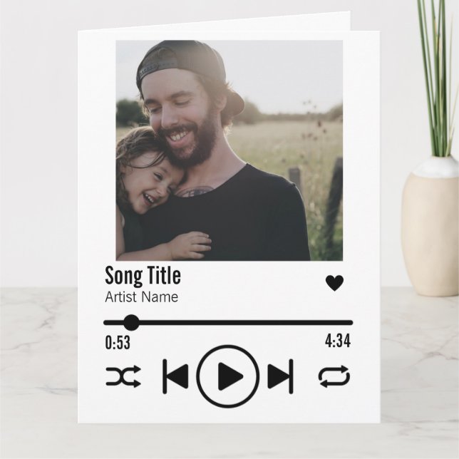 Carte Personnalisé Papa Photo Chanson Playlist Salutatio (Devant)