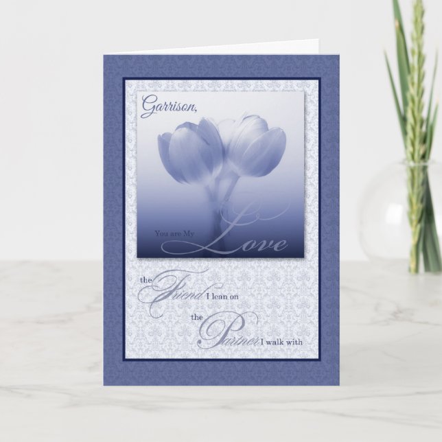 Carte Personnalisé Partenaire de vie Anniversaire Blue T (Devant)