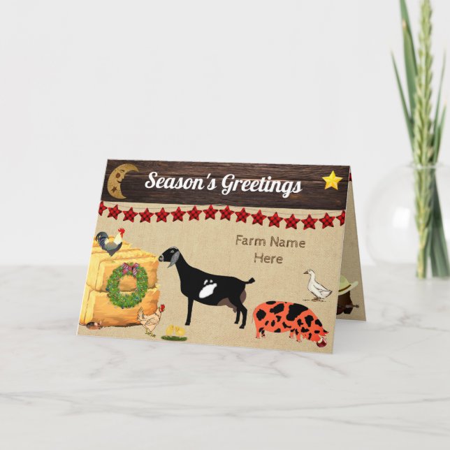 Carte Personnalisé - Pays Noël Chèvre nubienne (Devant)
