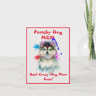 Carte Personnalisé Pomsky Maman Chien Best Crazy Chien L
