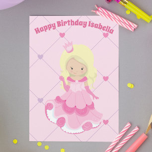 Carte Personnalisé Princess Pretty Rose Blonde fille Ann