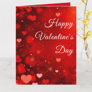 Carte Personnalisé Rouge Glittering Heart Glossy Valenti