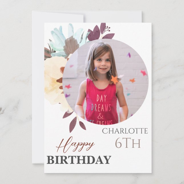 Carte Personnalisé Simple Anniversaire Photo stylé amusa (Devant)