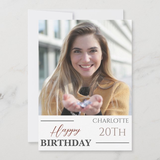 Carte Personnalisé Simple Anniversaire Photo stylé amusa (Devant)