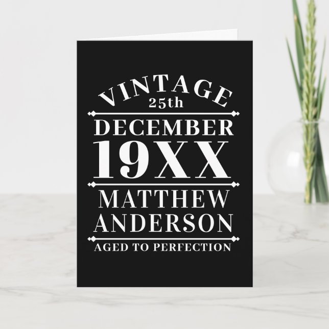 Carte Personnalisé Vintage à la perfection (Devant)