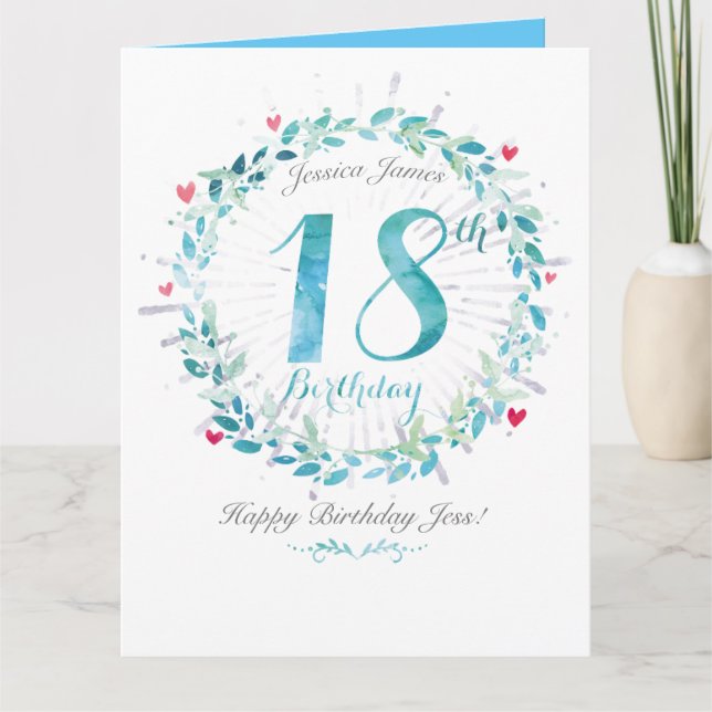 Carte personnalisée 18e anniversaire (Devant)