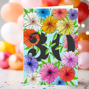 Carte personnalisée 30 ans Anniversaire Floral Aqu