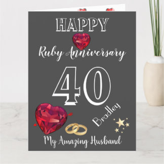 Carte personnalisée 40e anniversaire pour mari