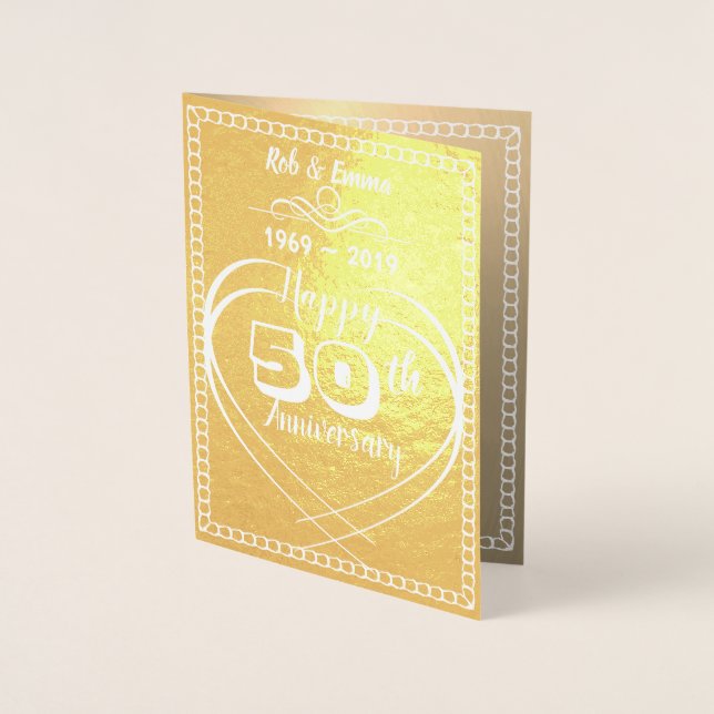 Carte personnalisée 50e Anniversaire d'or (Devant)